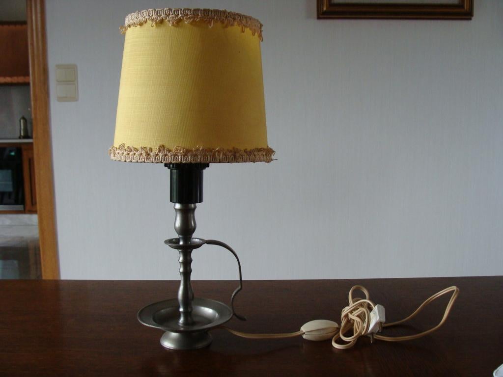 lampe de chevet en étain, vintage, Enlèvement ou Envoi