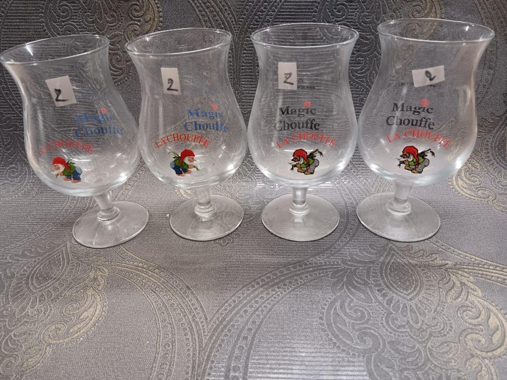 8 verres La Chouffe, Enlèvement ou Envoi, Utilisé, Verre ou Verres
