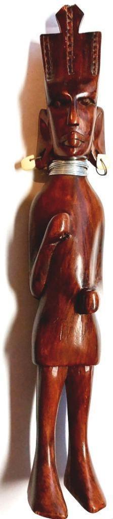 Oud Afrikaans beeldje van een Maasai-krijger, Antiek en Kunst, Kunst | Beelden en Houtsnijwerken, Ophalen of Verzenden