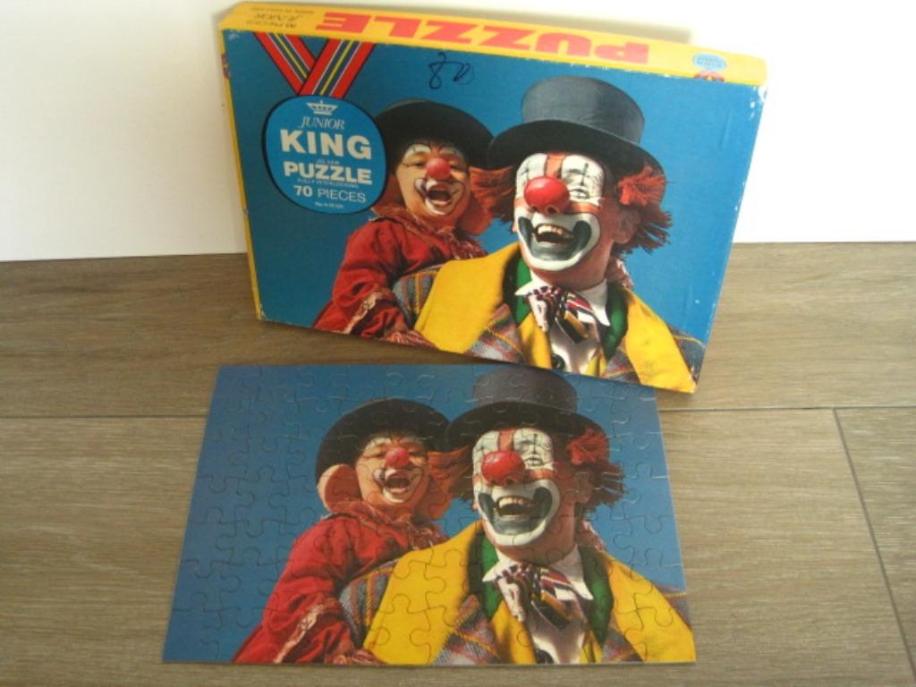 Puzzle de clown et enfant au bras - 70 pièces - King puzzle, Enlèvement ou Envoi, Plus de 50 pièces, Utilisé, 6 ans ou plus