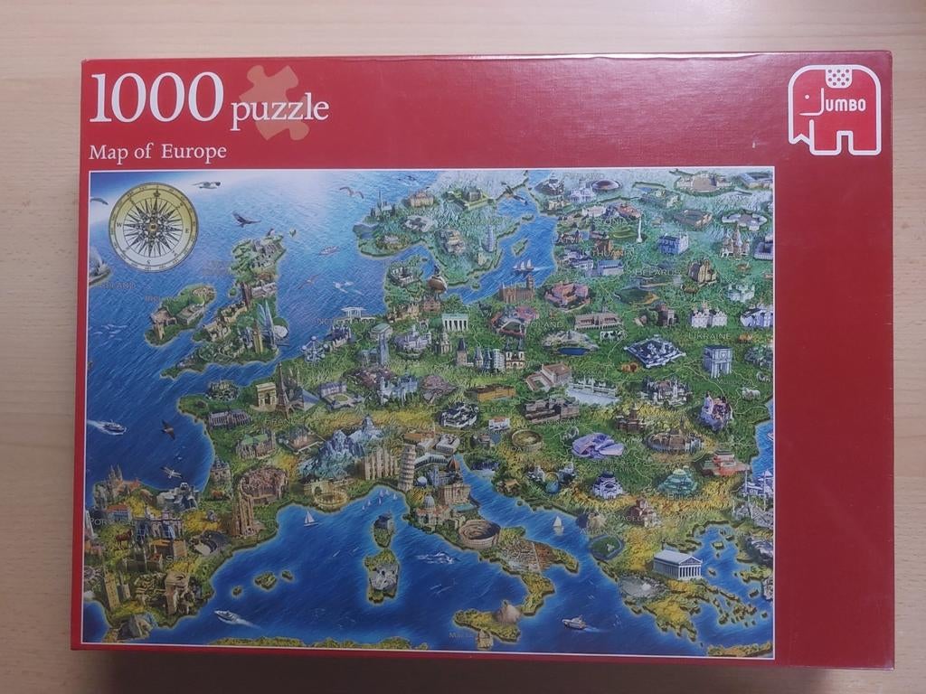 Jumbo puzzel. Europa., Ophalen of Verzenden, 500 t/m 1500 stukjes, Nieuw, Legpuzzel