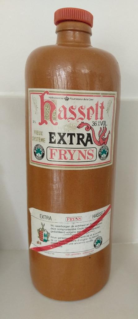 Vintage Fryns Hasselt 2 l oude jenever stenen fles, Enlèvement