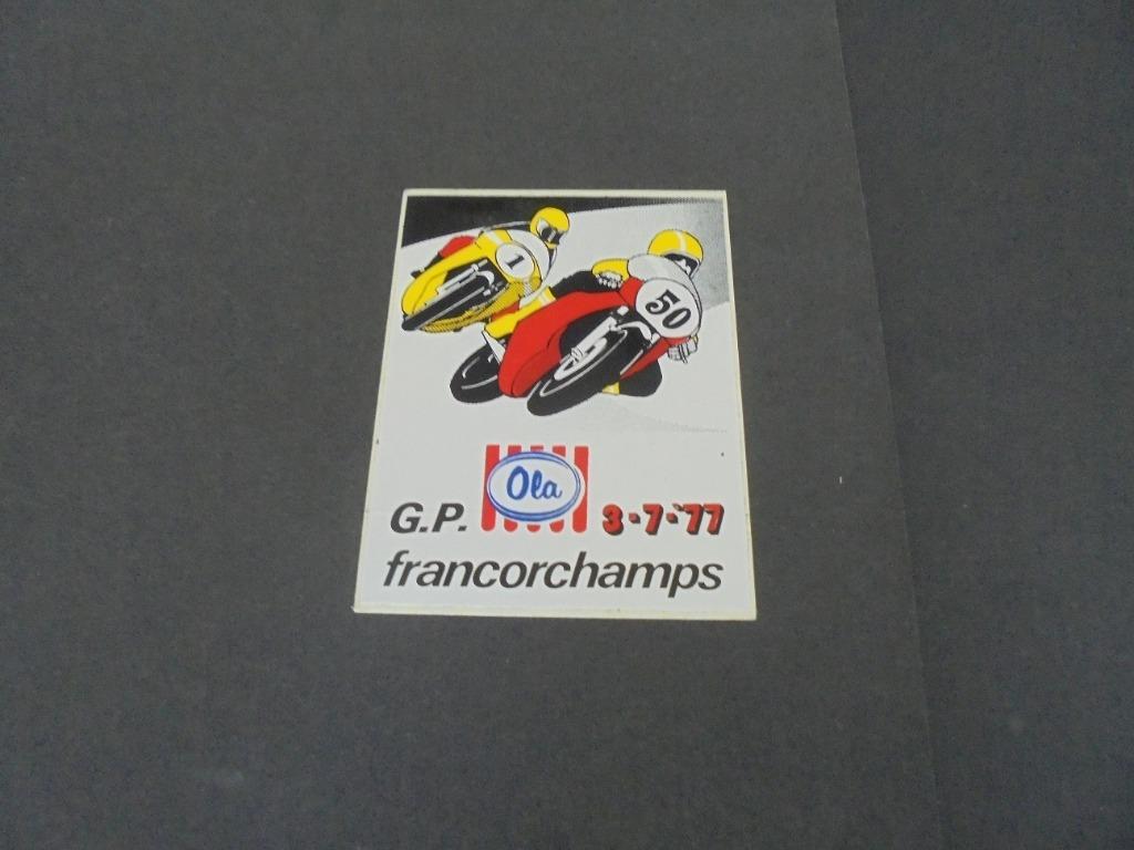 autocollant GP de Franchorchamps - 3/7/1977 - Ola, Envoi, Neuf, Sport