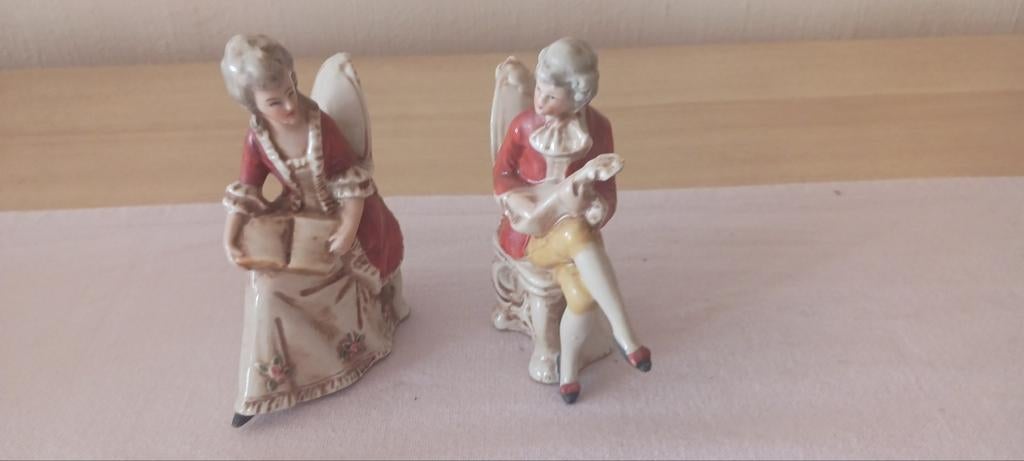 Antiek porseleinen koppeltje # gestempeld, Antiek en Kunst, Ophalen