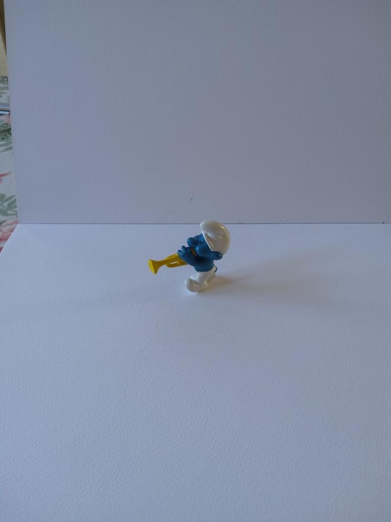 Schtroumpf avec trompette, Enlèvement ou Envoi, Utilisé, Poupée, Figurine ou Peluche