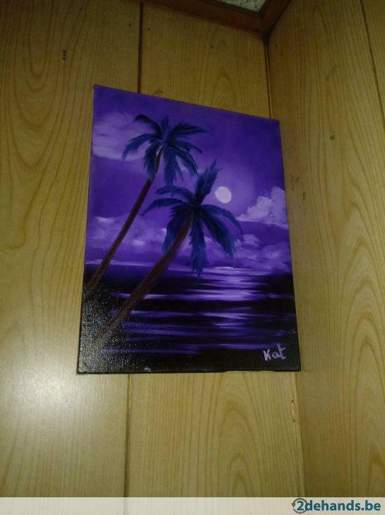 Schilderij palmbomen, Antiek en Kunst