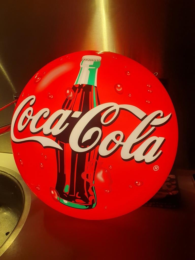 Dubbelzijdige vintage coca cola lichtbak, Ophalen, Zo goed als nieuw
