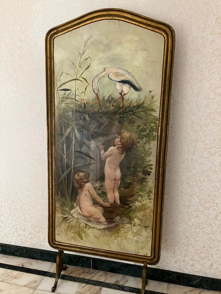 GROOT Schilderij/haardscherm., Antiek en Kunst, Ophalen