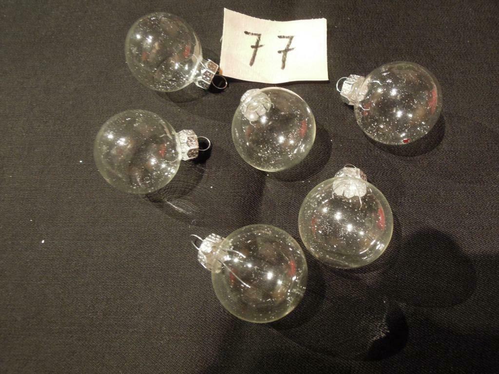 N° 77 kerstballen vintage glazen doorzichtige nieuw, Ophalen of Verzenden, Zo goed als nieuw