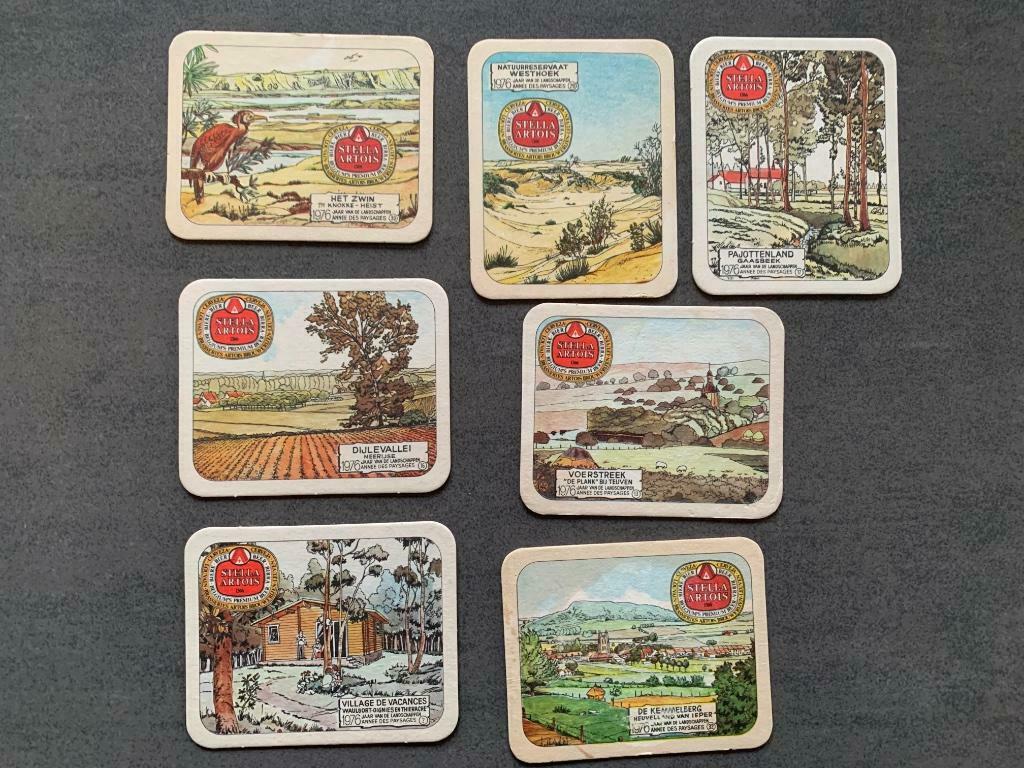 Bierviltjes Stella Artois - Landschappen 1976, Ophalen, Gebruikt, Viltje(s), Stella Artois