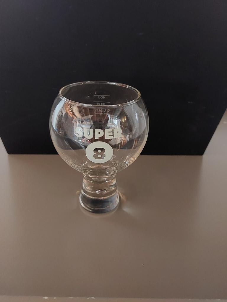 Super 8 Haacht, Ophalen of Verzenden, Zo goed als nieuw, Bierglas