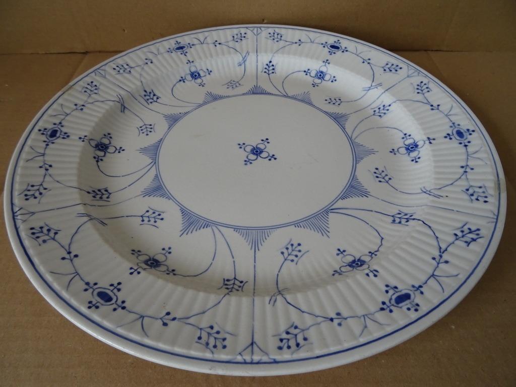 Antieke schaal vlaaischotel Société Céramique Maestricht36cm, Antiek en Kunst, Antiek | Servies los, Ophalen of Verzenden