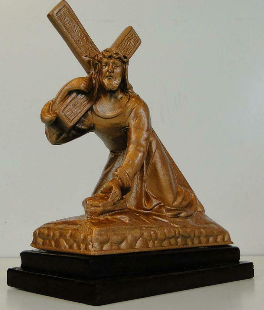 beeld : De kruisdraging van Jezus Christus, Antiek en Kunst, Kunst | Beelden en Houtsnijwerken, Ophalen of Verzenden