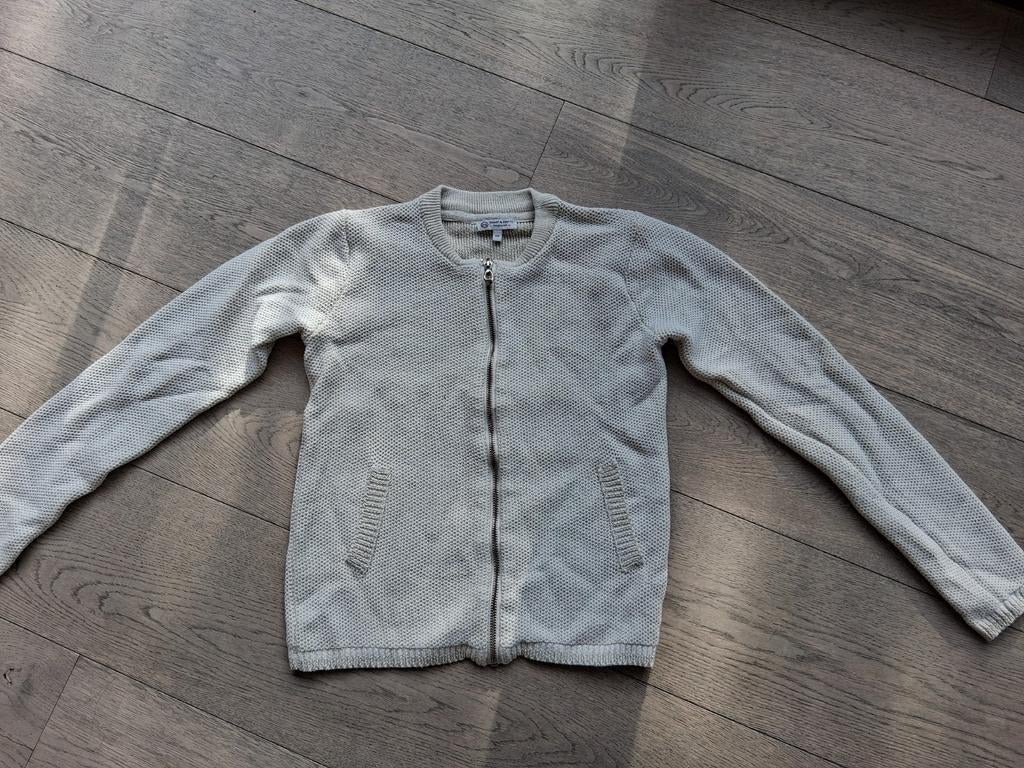 Trui met rits - beige/goud - gilet met 158, Kinderen en Baby's, Ophalen