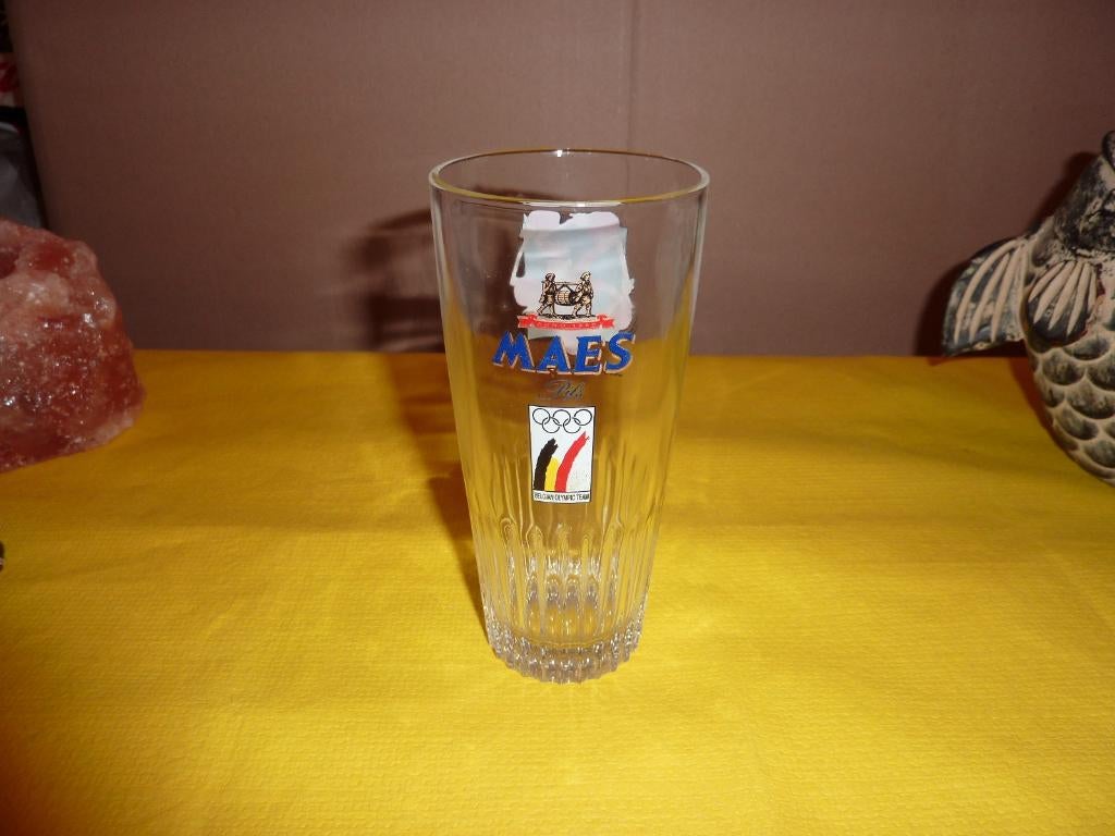 Verre Maes Pils strié 25cl Belgian Olympic Team, Enlèvement, Neuf, Verre ou Verres, Autres marques