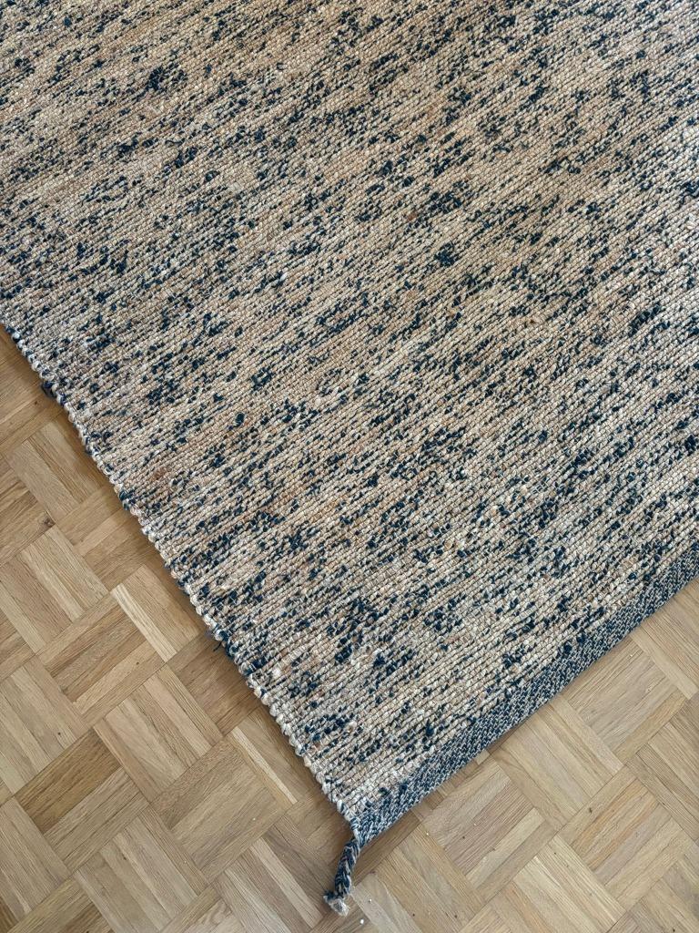 Tapis Melholt Ikea, Bleu, 150 à 200 cm, Comme neuf, Enlèvement