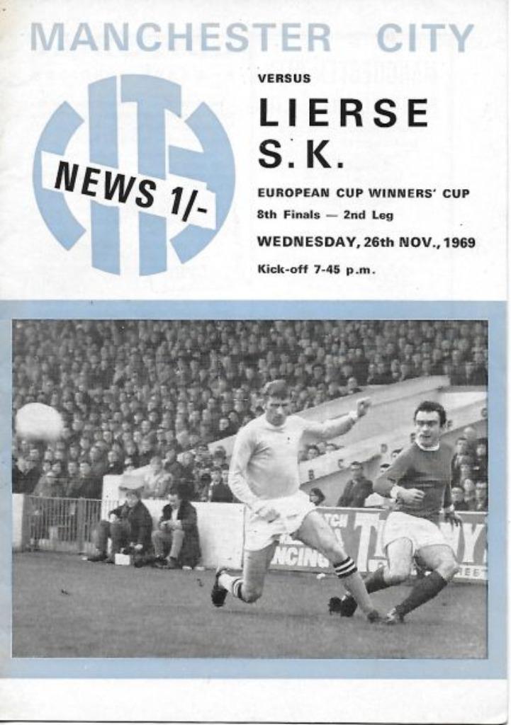 lierse sk - programmaboekje manchester city - lierse 1969, Ophalen of Verzenden