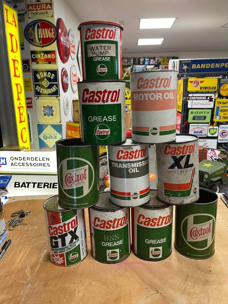 Lot Castrol olie blikken, Verzamelen, Ophalen of Verzenden, Gebruikt, Overige, Overige merken