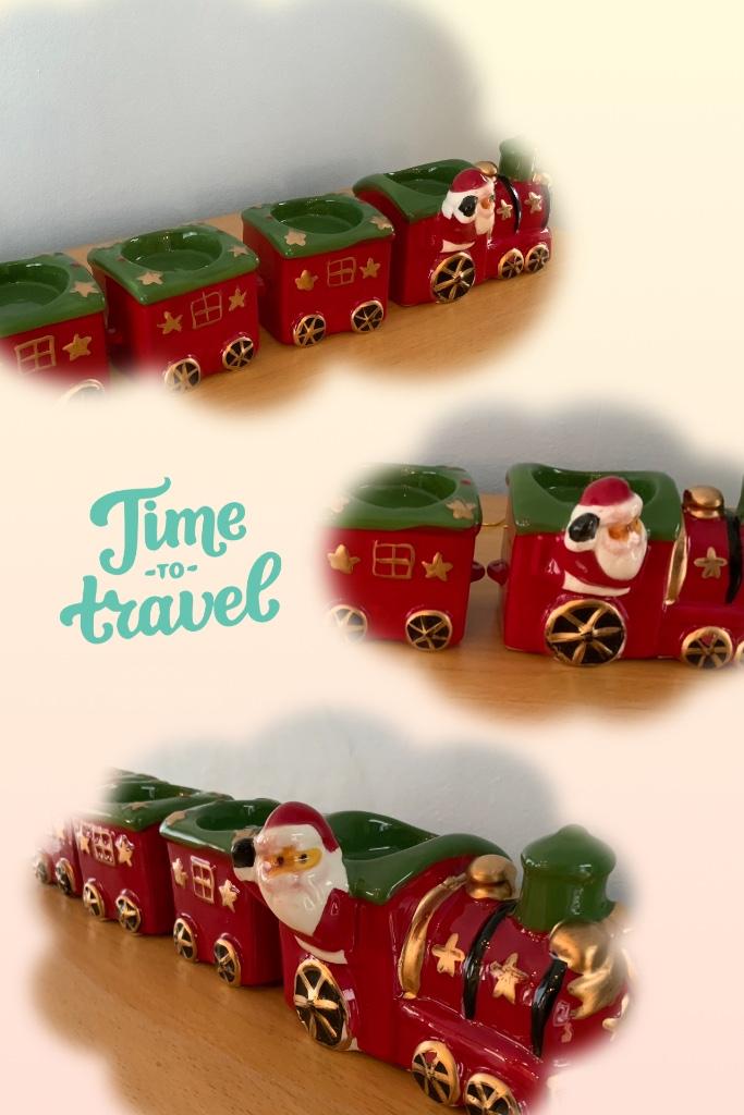 Miniatuur keramische kersttrein, Ophalen of Verzenden, Nieuw