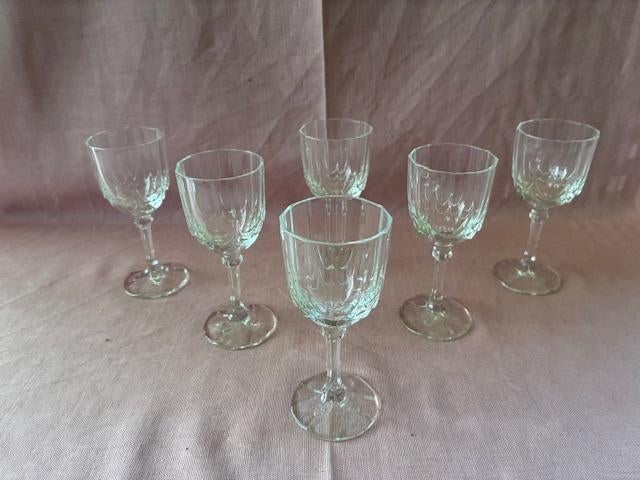 6 verres à liqueur, verres à goutte en cristal., Antiquités & Art, Enlèvement ou Envoi