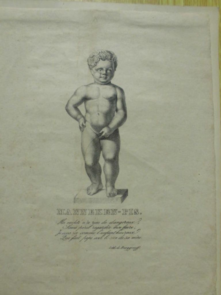 Manneken Pis, litho de Burggraaff 15.07.1827, Antiek en Kunst, Ophalen of Verzenden