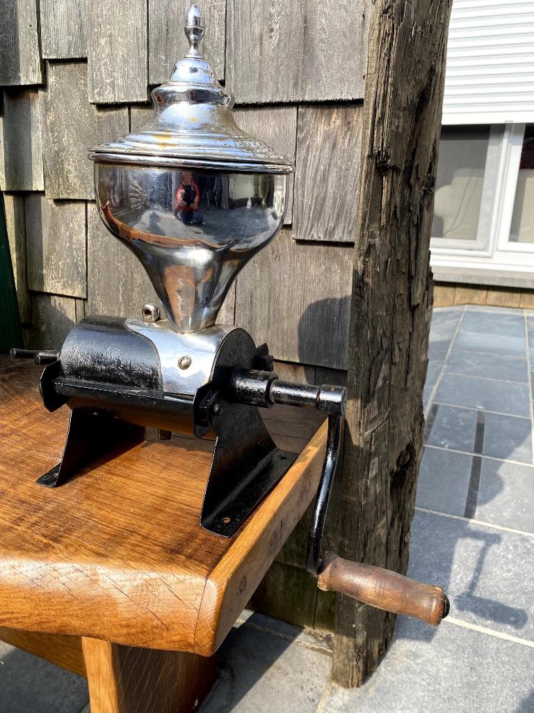 Antieke toonbank koffiemolen uit winkel, Ophalen of Verzenden