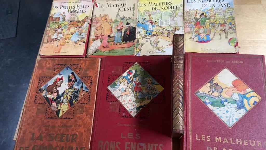 Lot de 9 anciens livres Contesse de ségur années 40-50, Ophalen of Verzenden