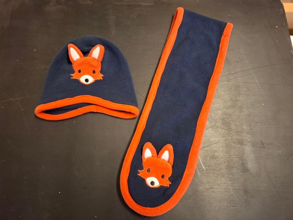 Muts en  sjaal fleece vos, Ophalen of Verzenden, Zo goed als nieuw, Muts