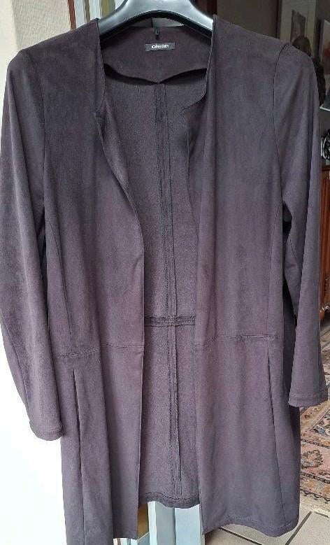 Donkerblauwe Lente Suede lange damesvest m.Olsen 44 zie info, Olsen, Blauw, Maat 42/44 (L), Nieuw