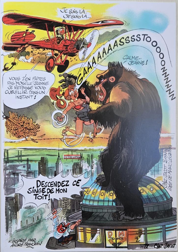 Estampe hommage Franquin 42x30 Neuf, Une BD, Envoi, Comme neuf, Jacot (Franquin)
