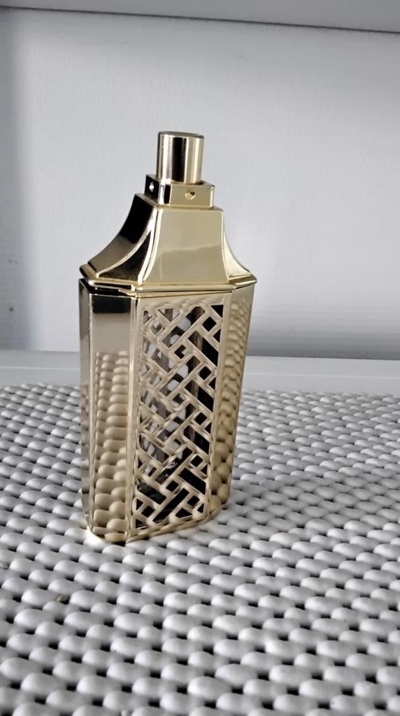 Vintage - Flacon vide Samsara de Guerlain + support doré, Enlèvement ou Envoi, Comme neuf, Autres types