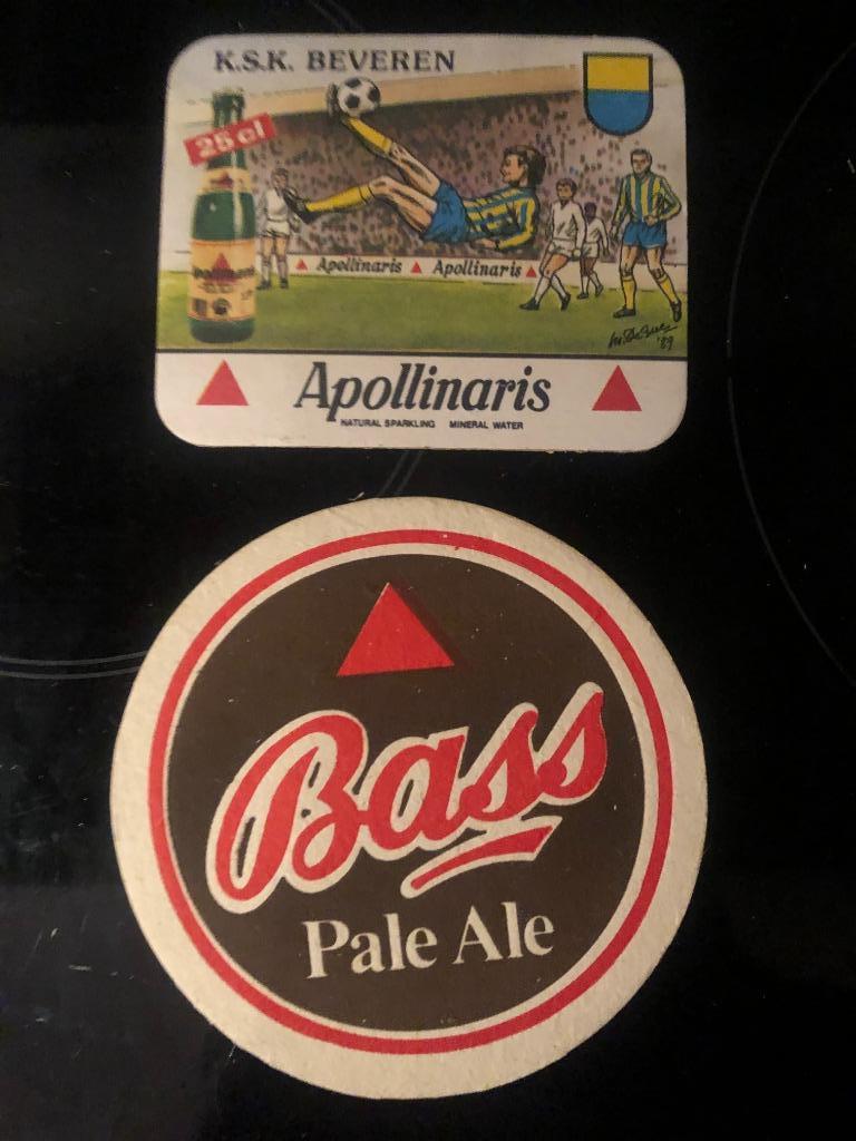 appollinaris ksk beveren + bass pale ale viltjes, Ophalen, Zo goed als nieuw, Viltje(s), Overige merken