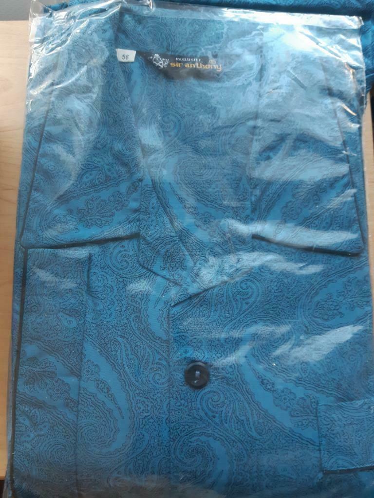pyjama heren-m.56-bl./zwart cashmir motief-NIEUW!!, Ophalen, Nieuw