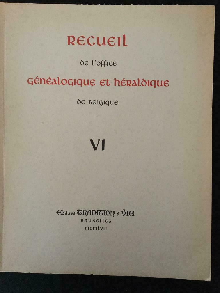 Recueil de l'office généalogique et héraldique Tome VI, Boeken, Verzenden