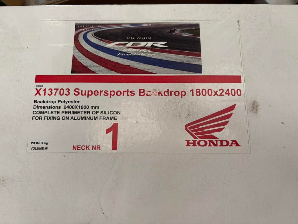 Publiciteitsbanner Honda Fireblade 240x180, Motoren, Ophalen of Verzenden, Honda