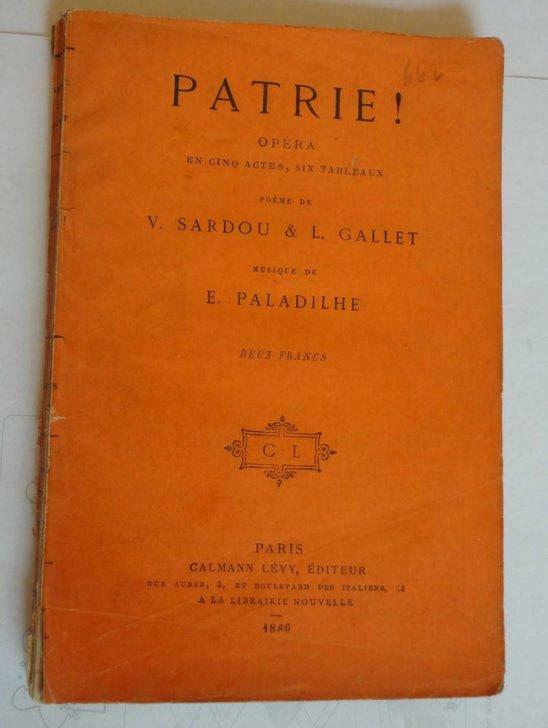 1886 - Patrie - grand opéra en cinq actes - Calmann Levy