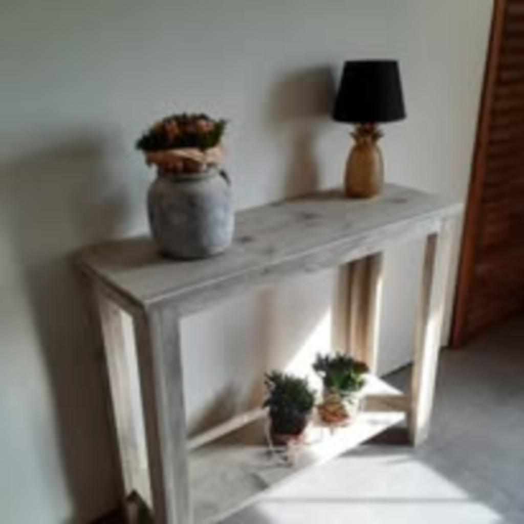 Steigerhouten Hal/Muurtafel, Huis en Inrichting, Tafels | Sidetables, Ophalen, Nieuw