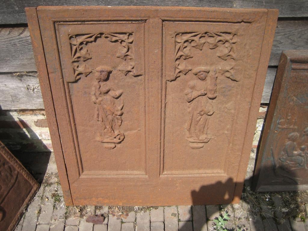 oude gietijzeren haardplaat, Ophalen, Gebruikt, Inbouwhaard, Houthaard