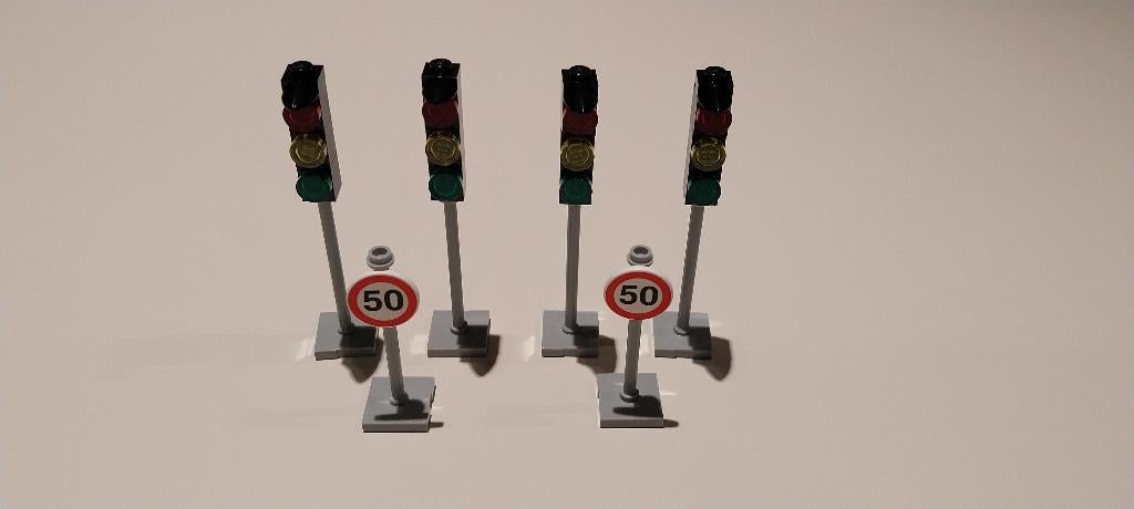 Lego city: 4 verkeerslichten en 2 verkeersborden, Ophalen of Verzenden, Nieuw, Complete set, Lego