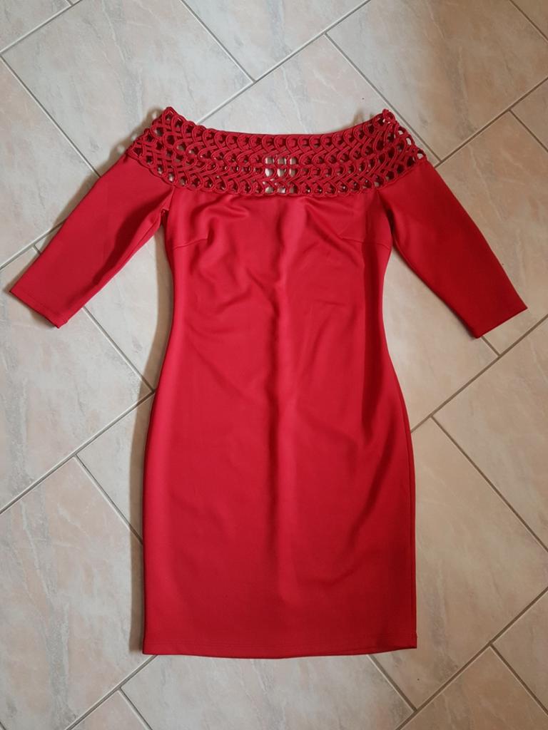 rode jurk, Kleding | Dames, Ophalen of Verzenden, Zo goed als nieuw, Maat 36 (S), Boven de knie