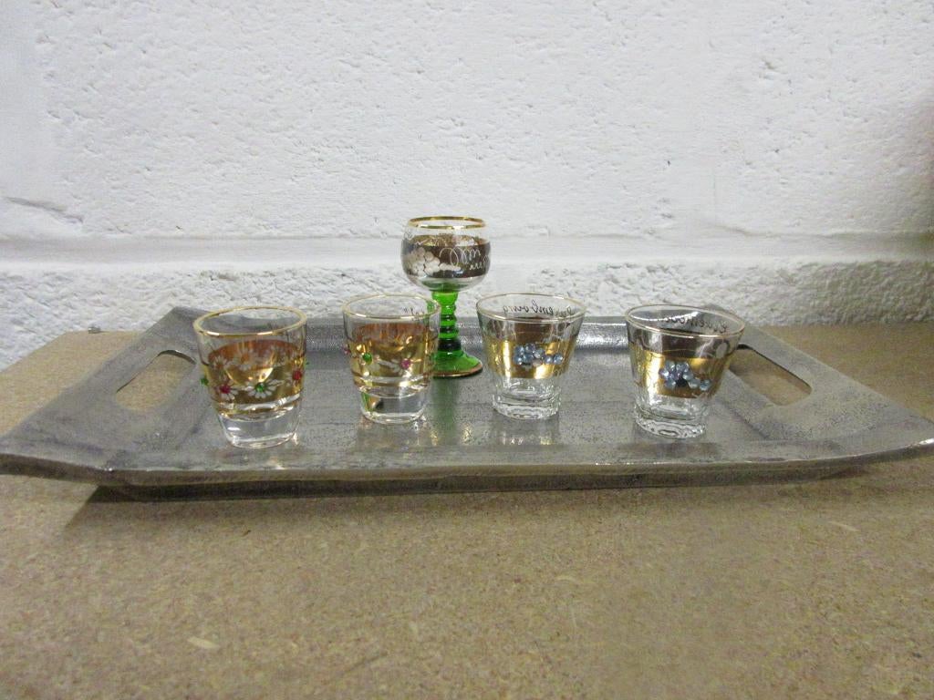 Decoratieve oude glaasjes, 5 stuks, Antiek en Kunst, Ophalen