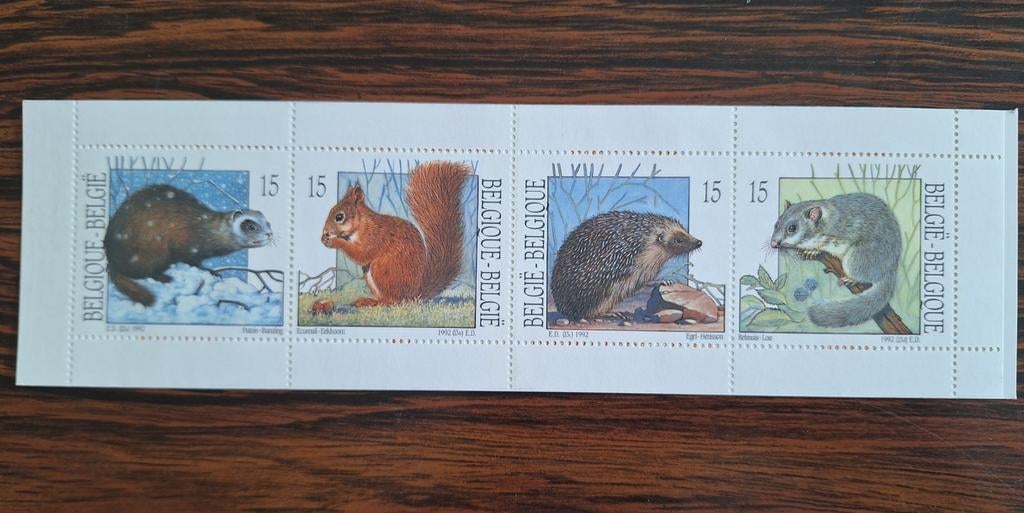 Postzegels bunzing eekhoorn egel relmuis België 1992, Ophalen of Verzenden