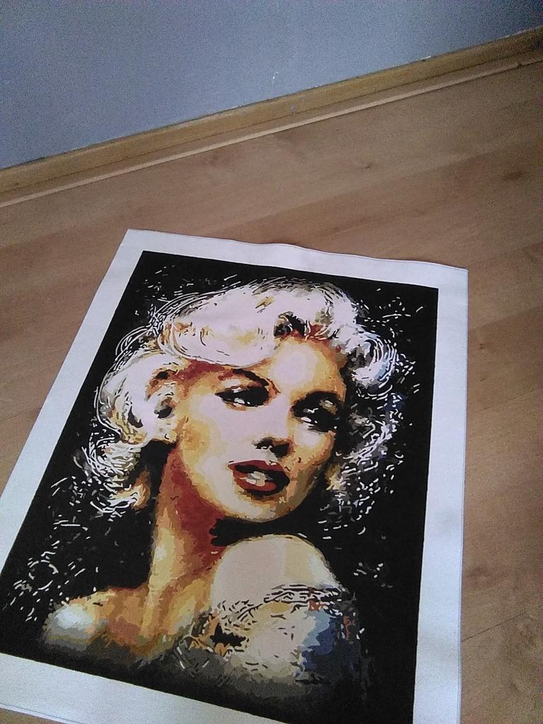 Geschilderde canvas Marilyn Monroe, Ophalen of Verzenden, Zo goed als nieuw, Minder dan 50 cm, Schilderij