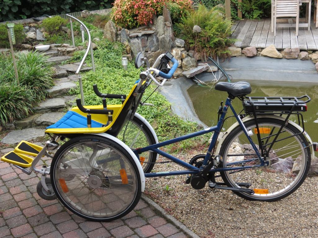 Deelbare rolstoelfiets, Fietsen en Brommers, Gebruikt, 51 tot 55 cm, 30 tot 50 km per accu, Ophalen