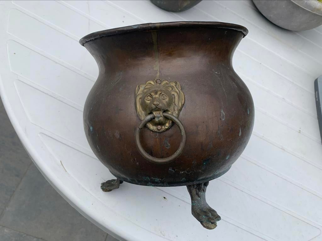 2 koperen bloempotten, Ophalen of Verzenden, Koper