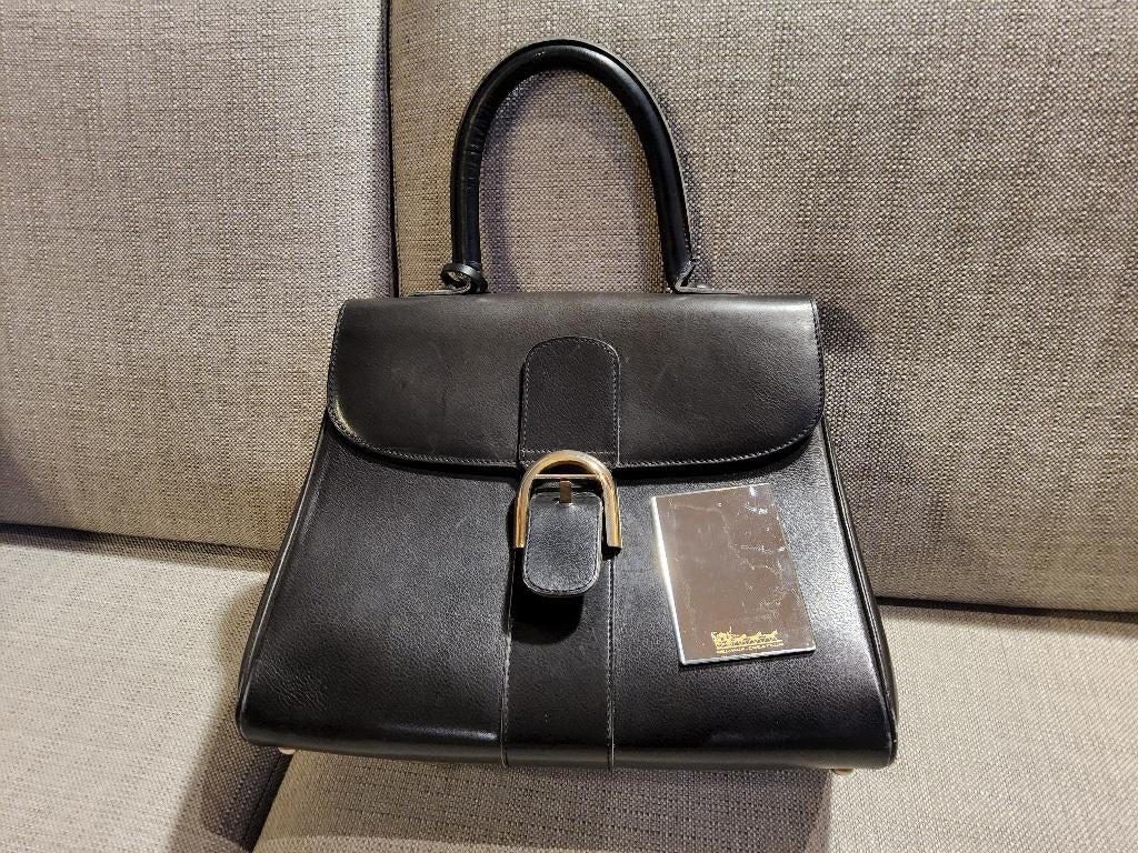 Delvaux zwarte 'Le brilliant' MM tas, Ophalen, Gebruikt, Zwart, Handtas