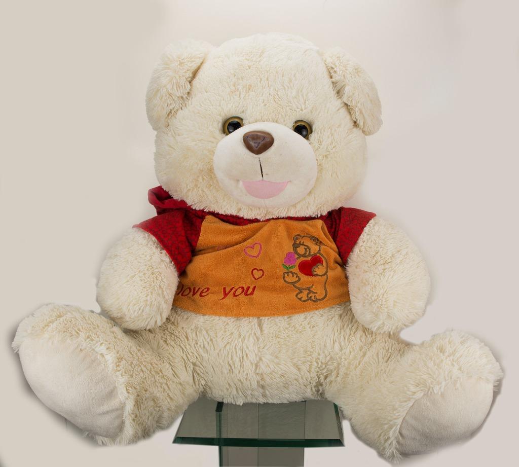 knuffelbeer grote witte beer met hoodie, Ophalen of Verzenden, Beer