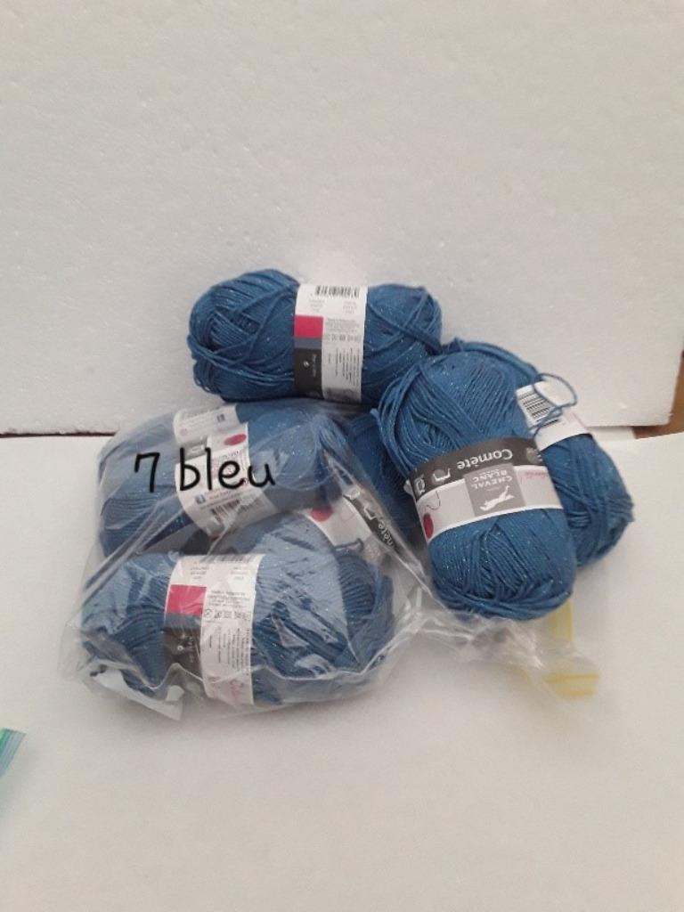 pelotes de coton , acrylique ,  comète , bleu, Envoi, Neuf, Tricot ou Crochet, Aiguille