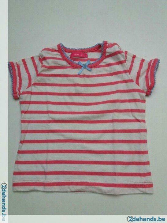 heel schattige tshirt korte mouw 4-6 m hema, Enlèvement ou Envoi, Utilisé, Fille, Chemisette ou Manches longues