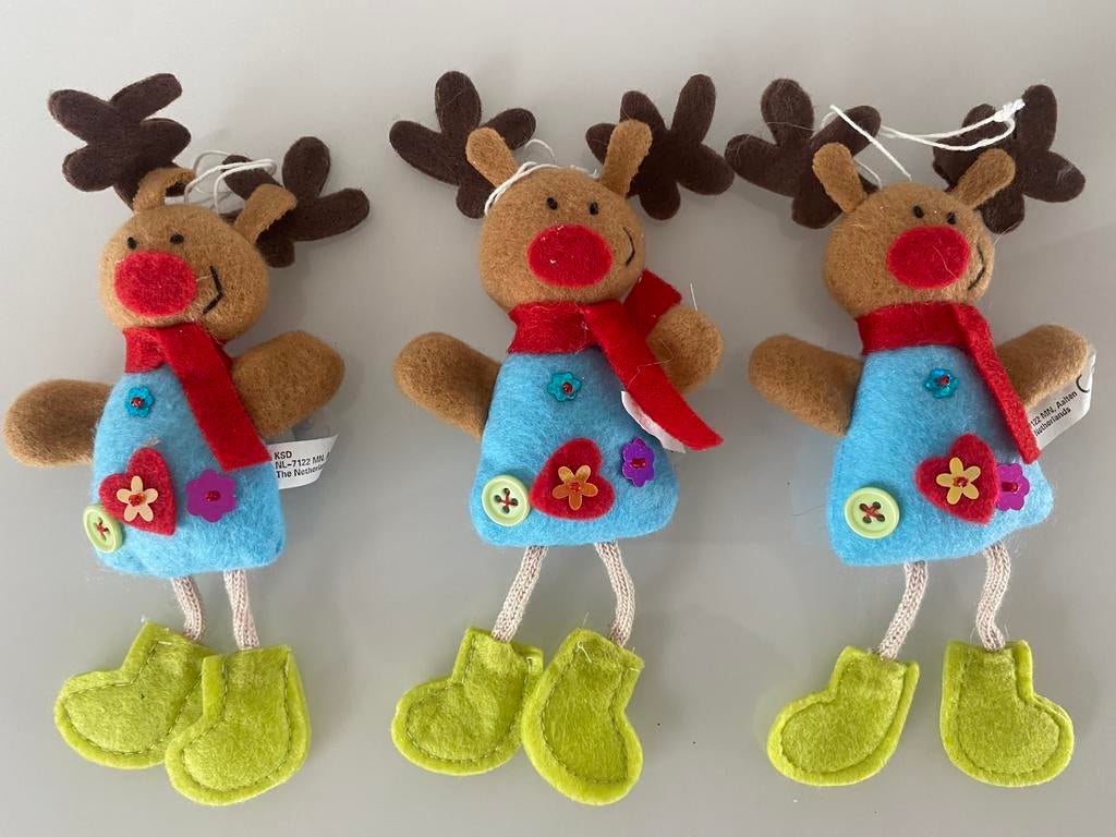 Gekleurde hertjes ( kerstversiering), Diversen, Kerst, Ophalen, Zo goed als nieuw